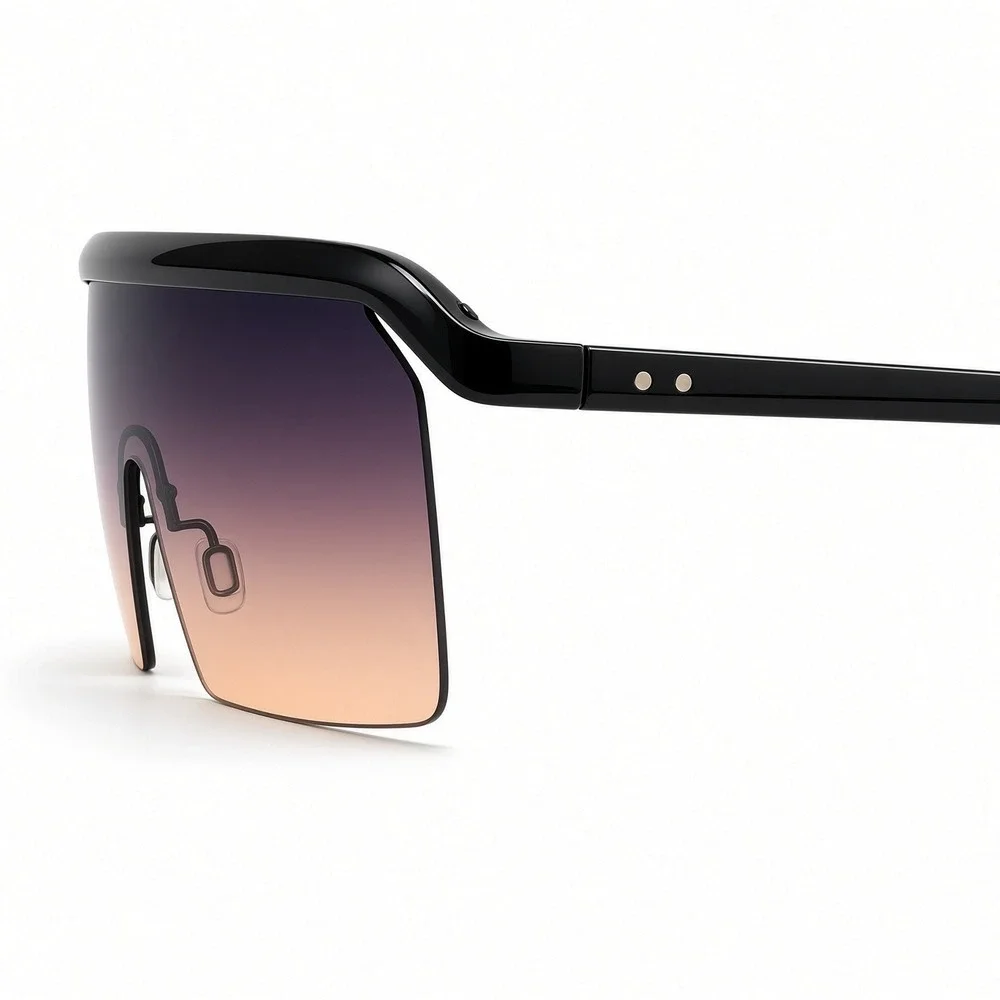 Shield Sunglasses Women One Size Black Purple Gradient New Oversized UV400
